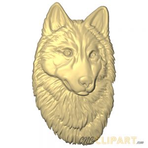 A 3D Relief Model of a Wolf Head