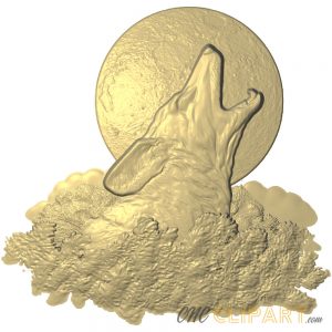 A 3D Relief Model of a Howling Wolf