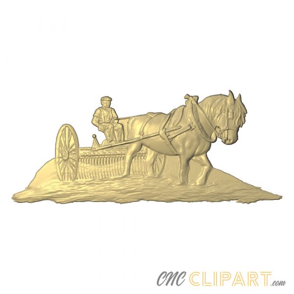 A 3D Relief Model of a Horse Drawn Cultivator