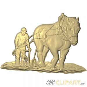 A 3D Relief Model of a Horse Drawn Cultivator