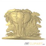 A 3D Relief Model of an Elephant Scene