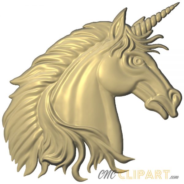 A 3D Relief Model of a Unicorn's head
