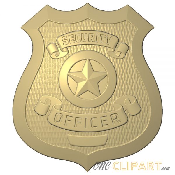 A 3D Relief model of a Security Officer Badge