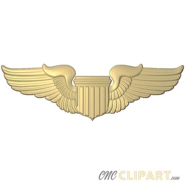 A 3D Relief model of a USAF Pilot Badge