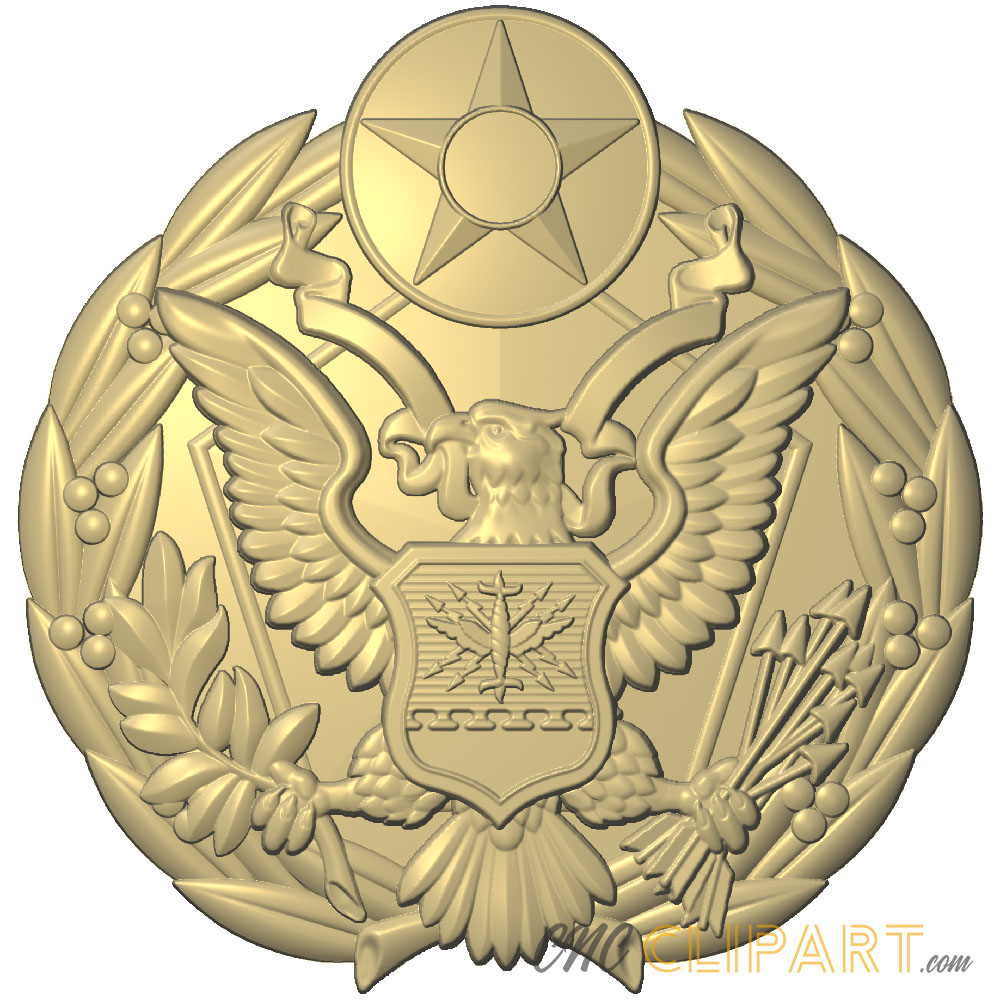 A 3D Relief model of the United States Air Staff Emblem