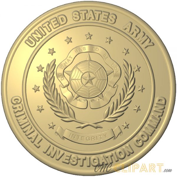 A 3D Relief model of the US Army Criminal Investigation Command Seal