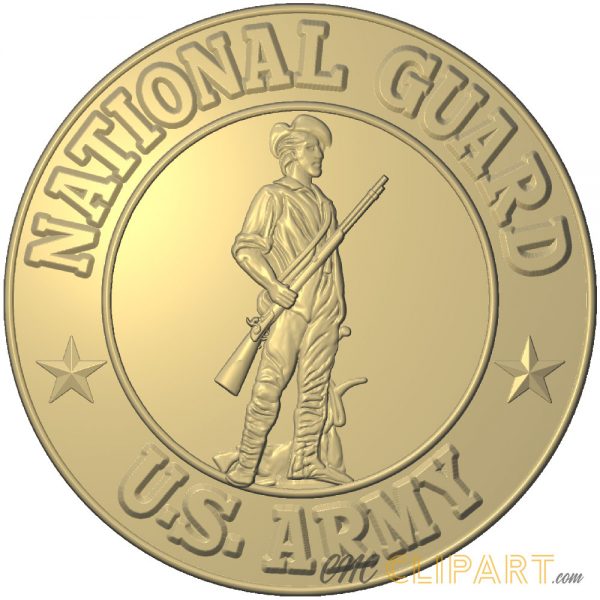 A 3D Relief model of the Seal of the US Army National Guard