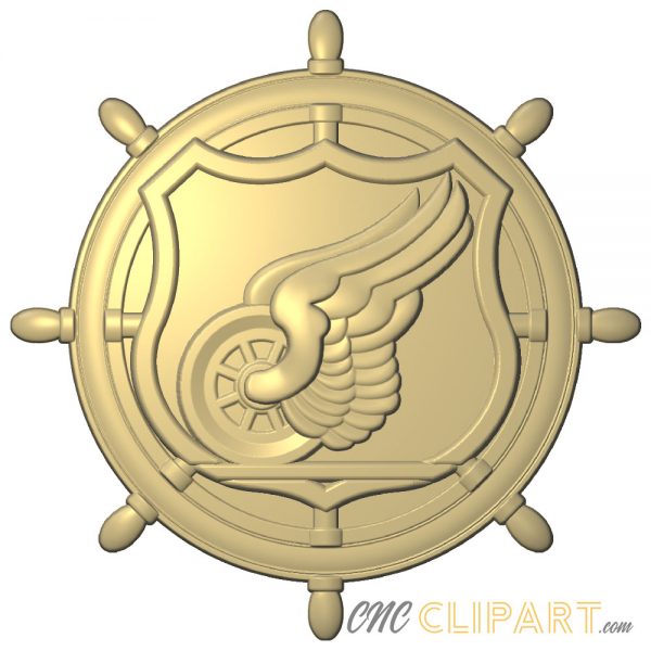 A 3D Relief model of the US Army Transportation Corps Emblem