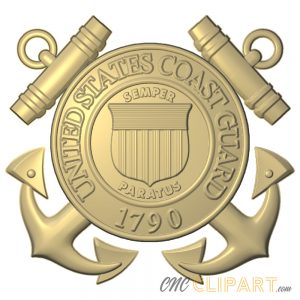 A 3D Relief model of the Seal of the United States Coast Guard