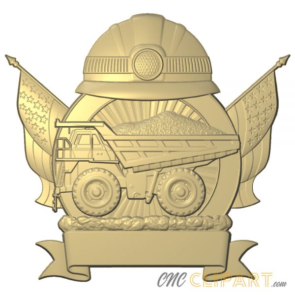 A 3D Relief model of a US Mining Insignia