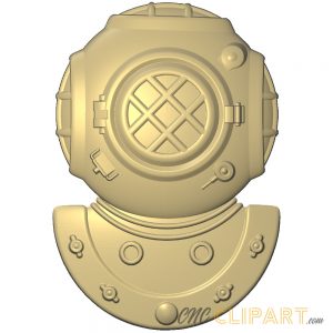 A 3D Relief model of the US Navy Second Class Diver badge