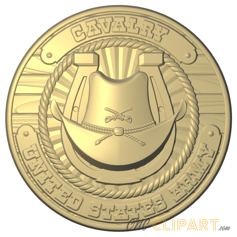 A 3D Relief model of a US Cavalry collage design