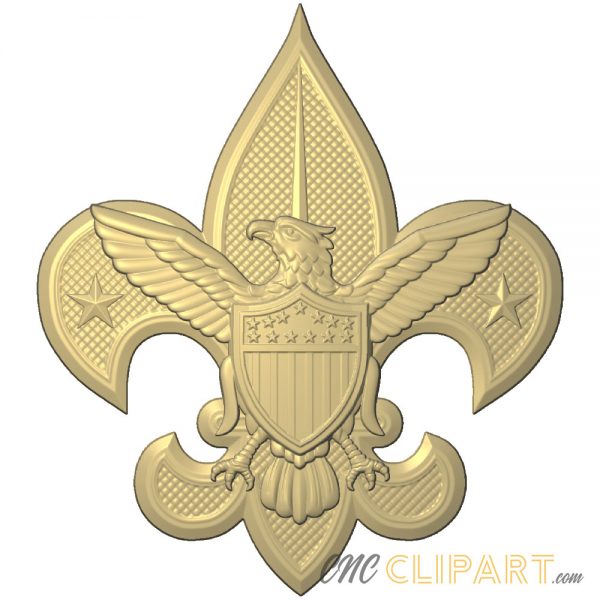 A 3D Relief model of the US Scouts Insignia