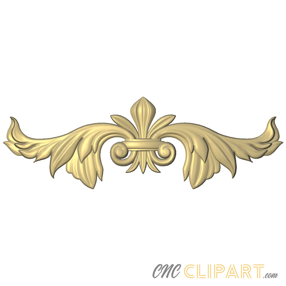 A 3D Relief model of an Acanthus Applique Onlay