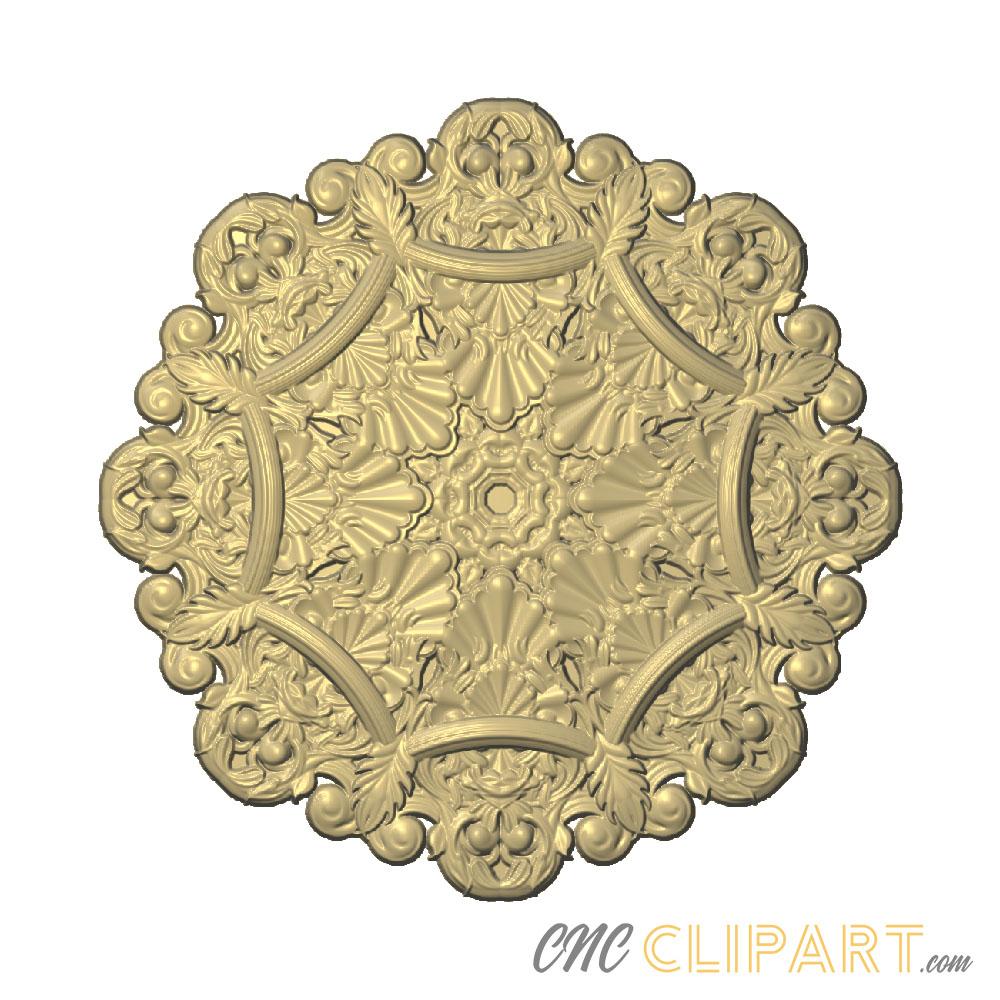 A 3D Relief model of a Ceiling Rose