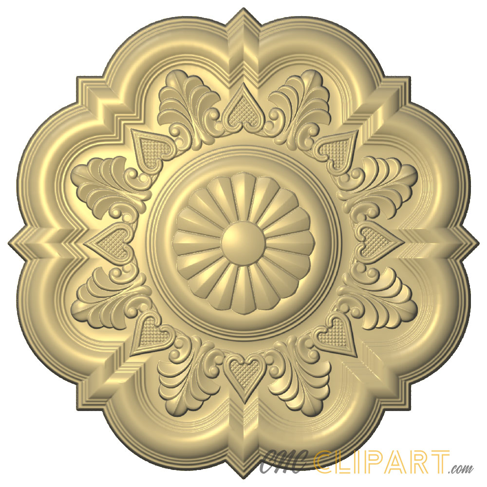 A 3D Relief model of a Ceiling Rose