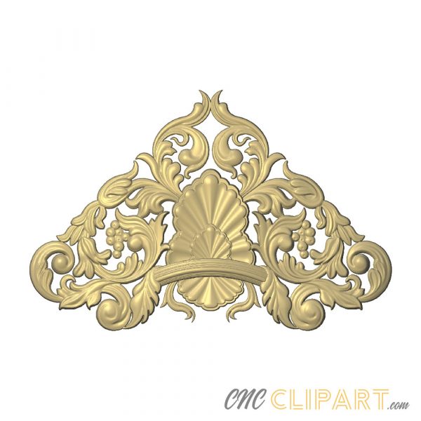 A 3D Relief model of a decorative Applique Onlay Centrepiece