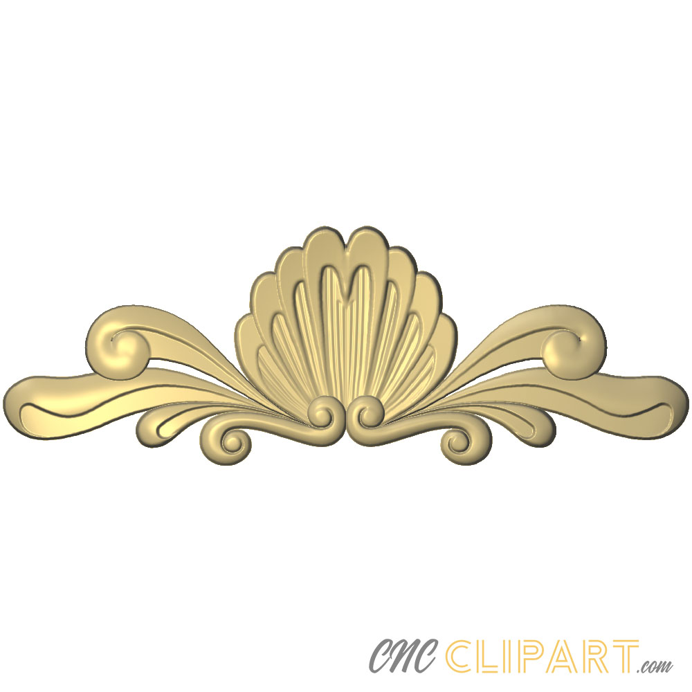 A 3D Relief model of a decorative Applique Onlay Centrepiece