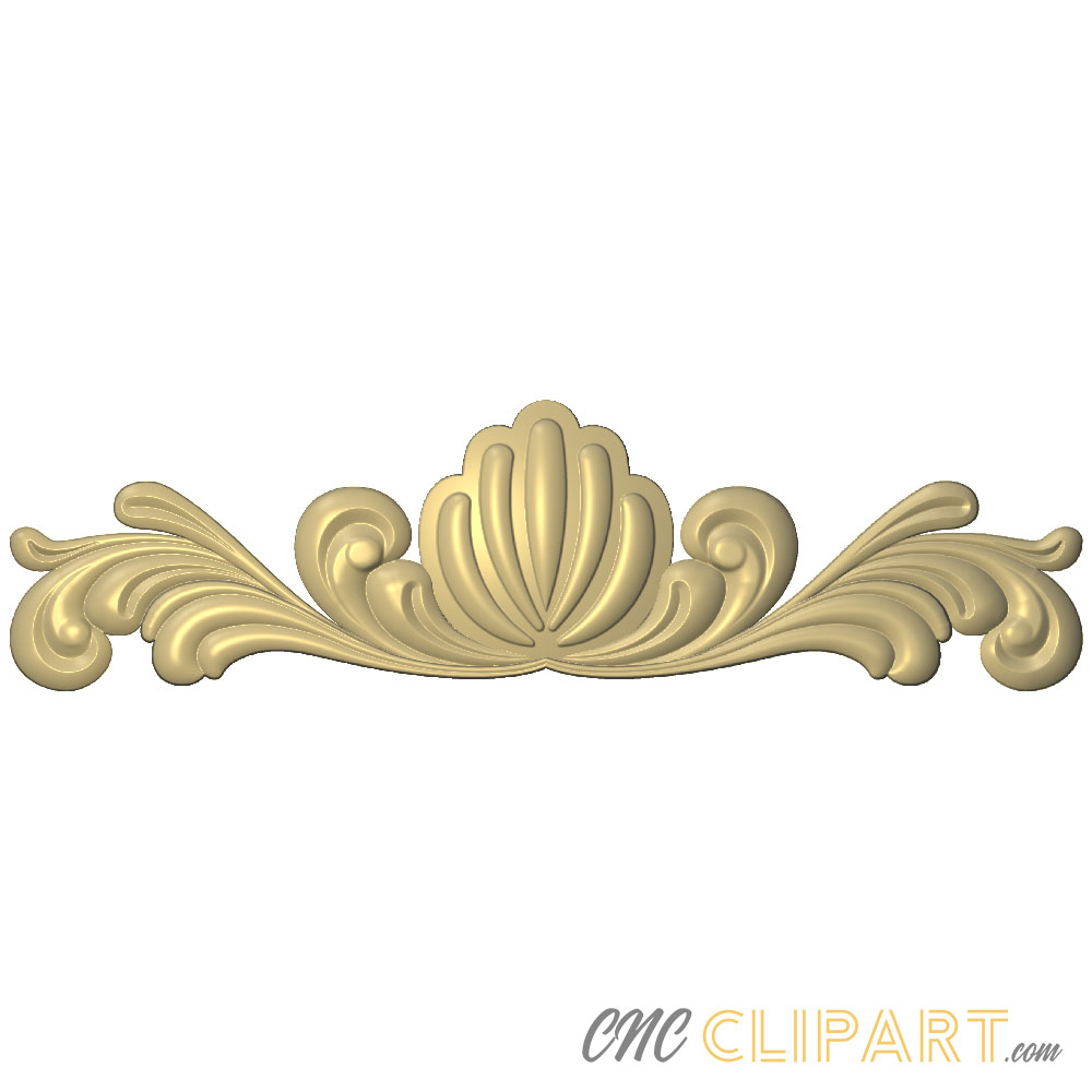 A 3D Relief model of a decorative Applique Onlay Centrepiece