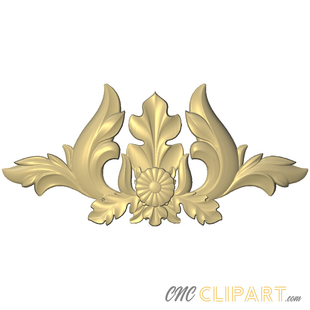 A 3D Relief model of a decorative Applique Onlay Centrepiece