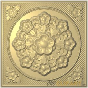 A 3D Relief model of a Decorative Square Panel