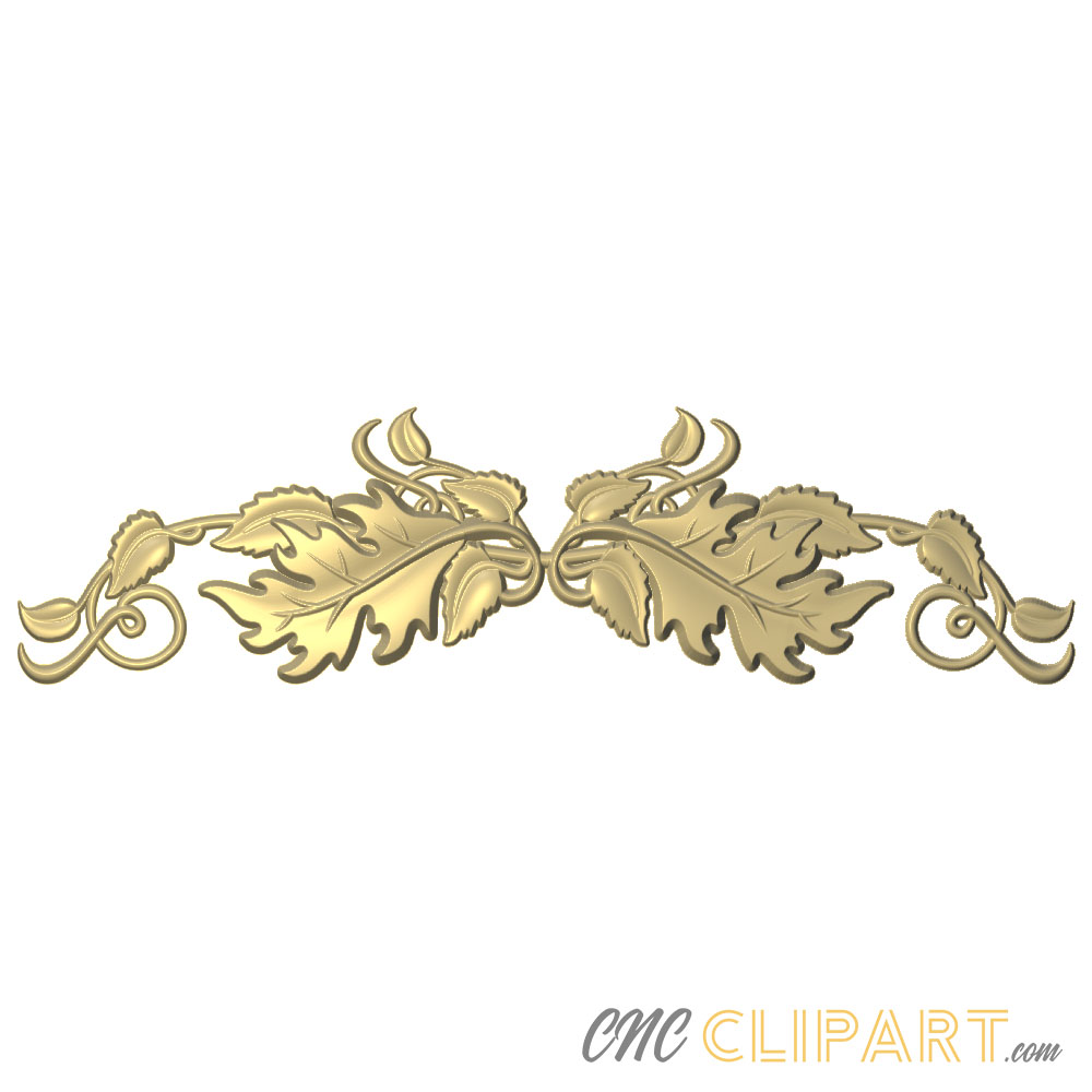 A 3D Relief model of a Floral Applique Onlay Centrepiece