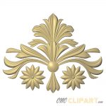 A 3D Relief model of a Floral Applique Onlay Centrepiece