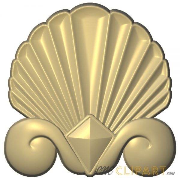 A 3D Relief model of an Art Deco style Shell