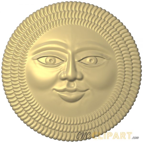 A 3D Relief model of a Sun Face