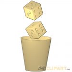 A 3D Relief model of a some Dice in a cup