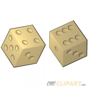 A 3D Relief model of a pair of Dice