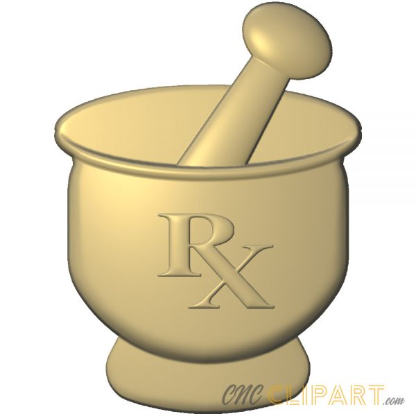 A 3D Relief model of a Pestle and Mortar