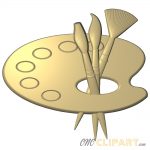 A 3D Relief model of a Painters Palette