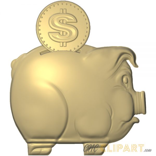 A 3D Relief model of a Piggy Bank