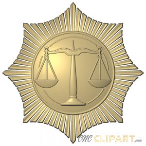 A 3D Relief model of the Scales of Justice Badge
