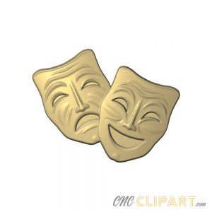 A 3D Relief model of Theatre Masks