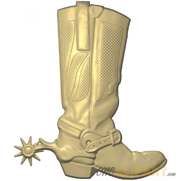 A 3D Relief model of a Cowboy Boot