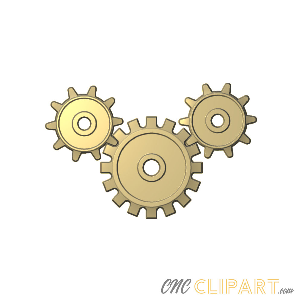 A 3D Relief model of a set of Cogs
