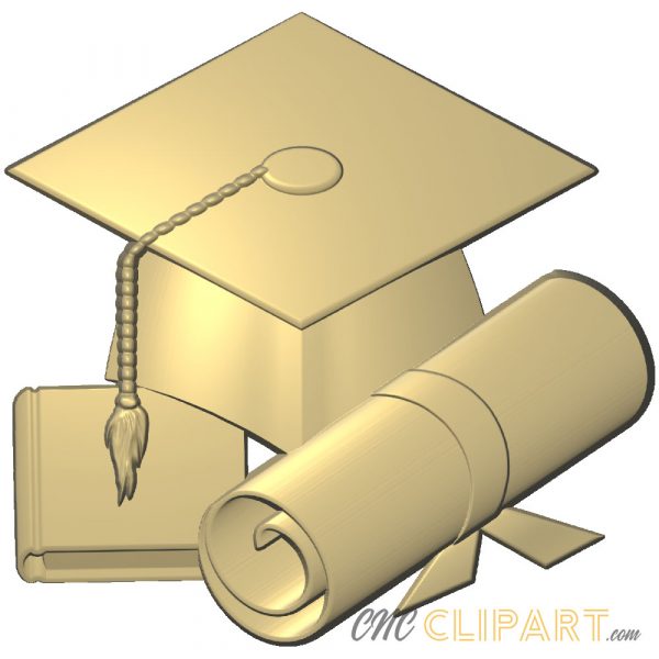 A 3D Relief model of an academic graduation cap