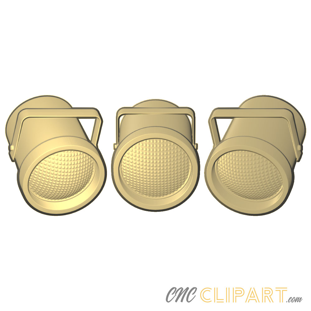 A 3D Relief model of a set of spotlights