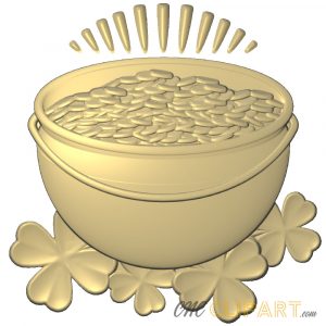 A 3D Relief model of a pot of gold