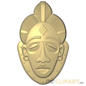 A 3D Relief model of a traditional African Mask